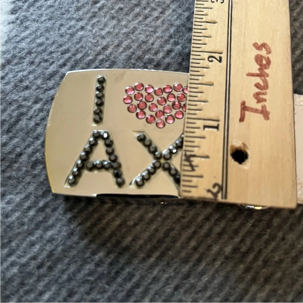 Armani Exchange Jeweled Buckle White Belt Women Size Small